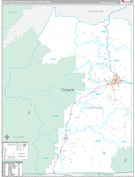 Grants Pass Metro Area Wall Map Premium Style 2026